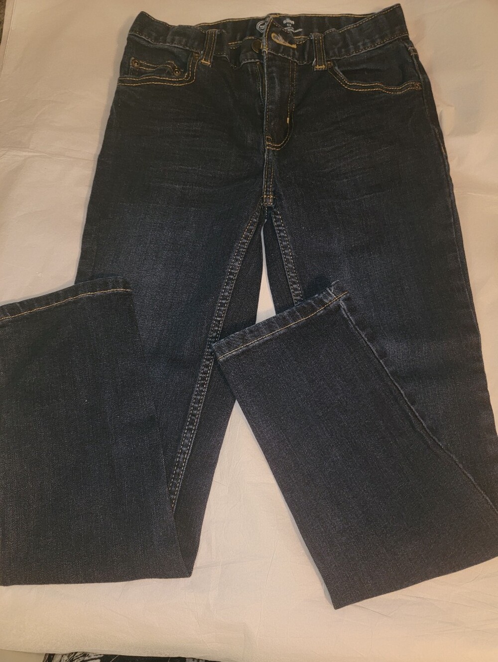Girl’s Dark Wash Straight Jeans - Classic Black Denim